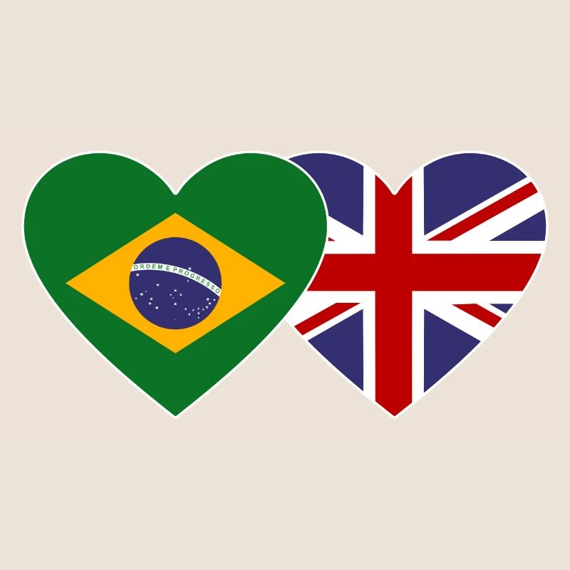 Brésil Angleterre Drapeau Coeur