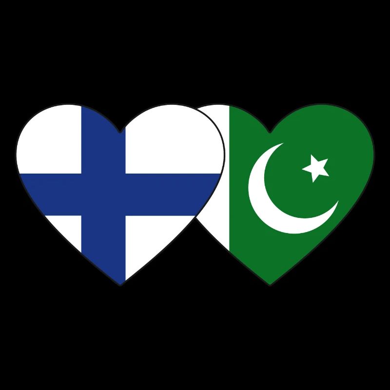 Finlande Pakistan Drapeau Coeur