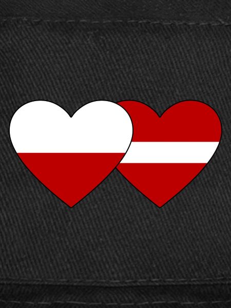 Poland Latvia Flag Heart