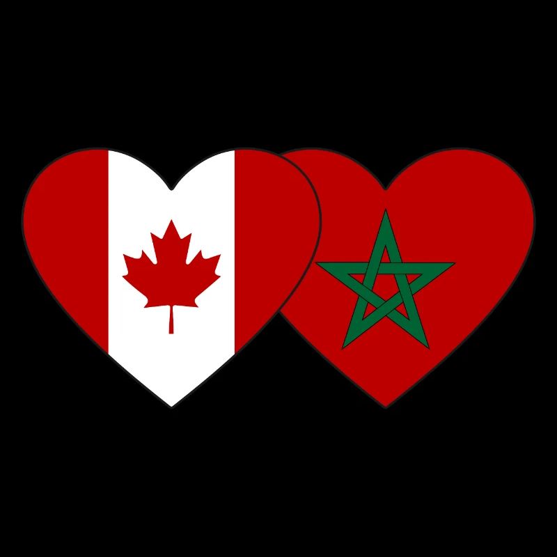 Canada Morocco Flag Heart