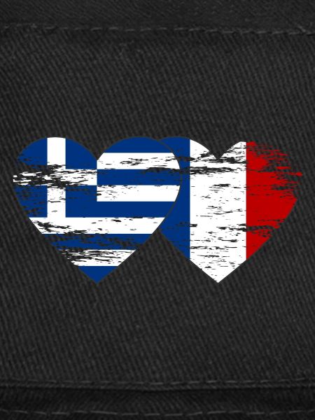 Grèce France drapeau coeur utilisé