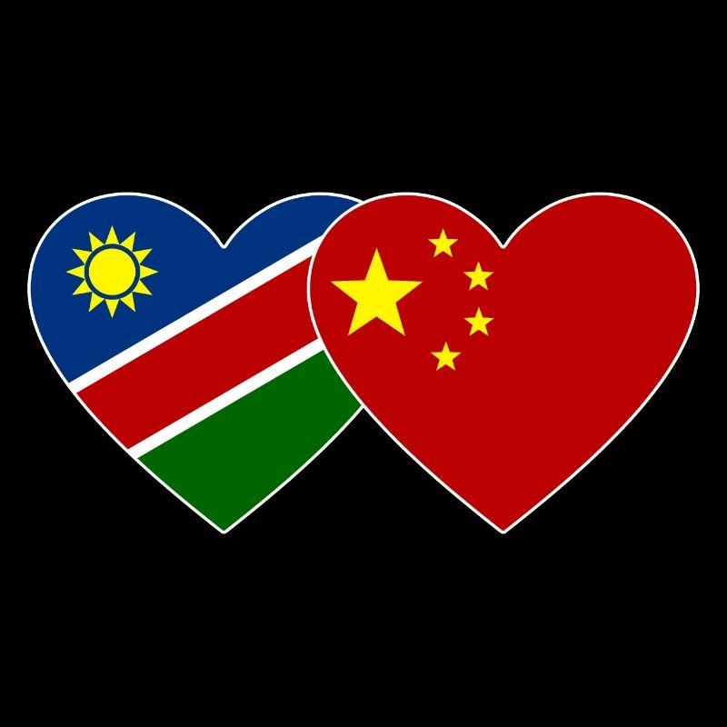 Namibia China Flagge Herz