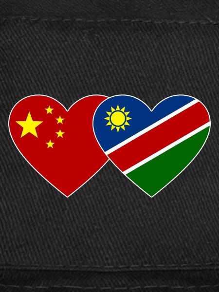 China Namibia Flag Heart