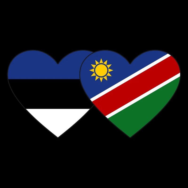 Estonia Namibia Flag Heart
