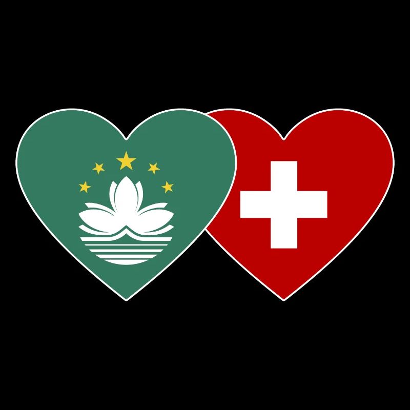 Cœur de drapeau suisse de Macao