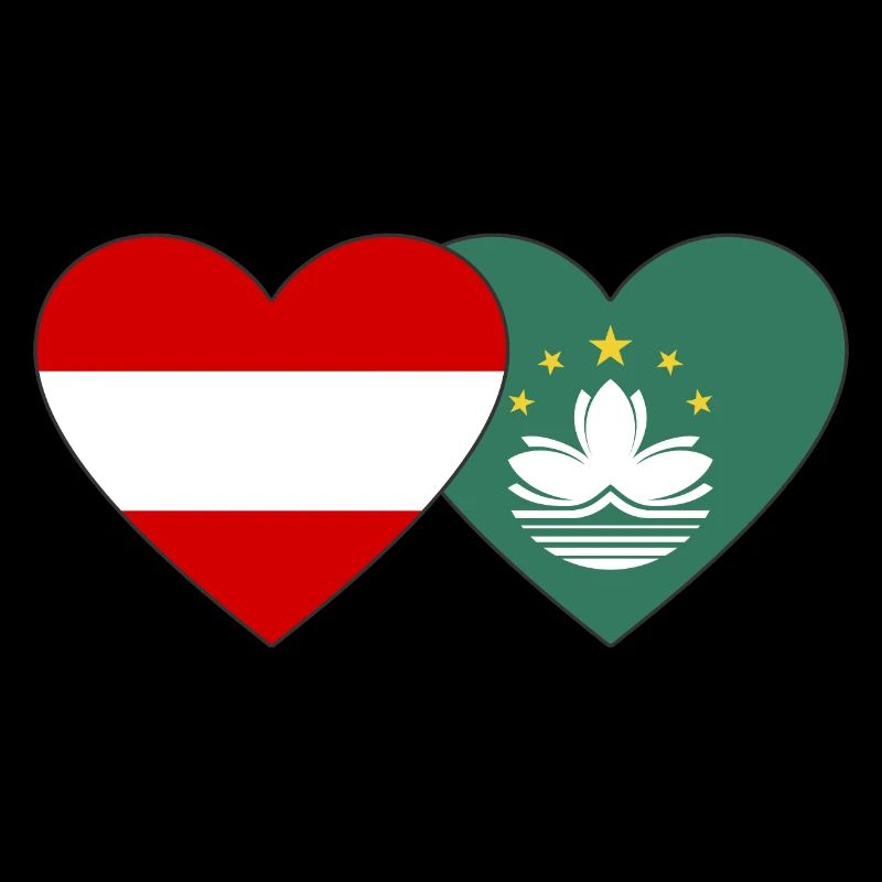 Autriche Cœur de drapeau de Macao