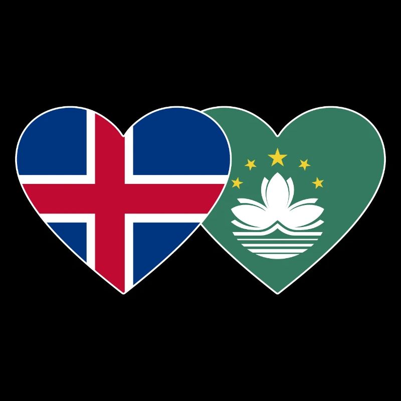Islande Macao Flag Heart