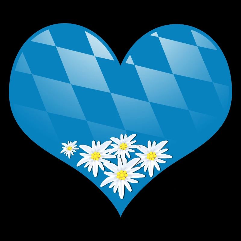 Bayern Herz mit Edelweiß