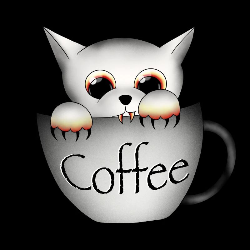 Cat coffee halloween