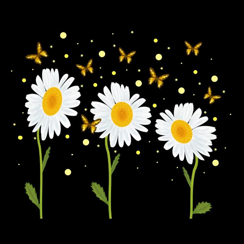 Marguerites, papillons