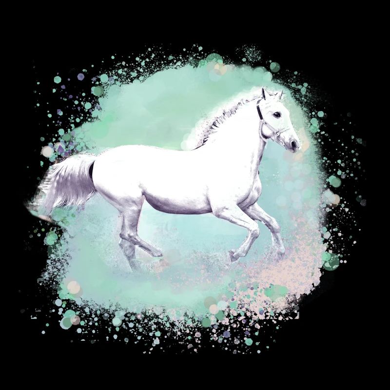 Moisissure,,cheval blanc, cheval, peinture,vert