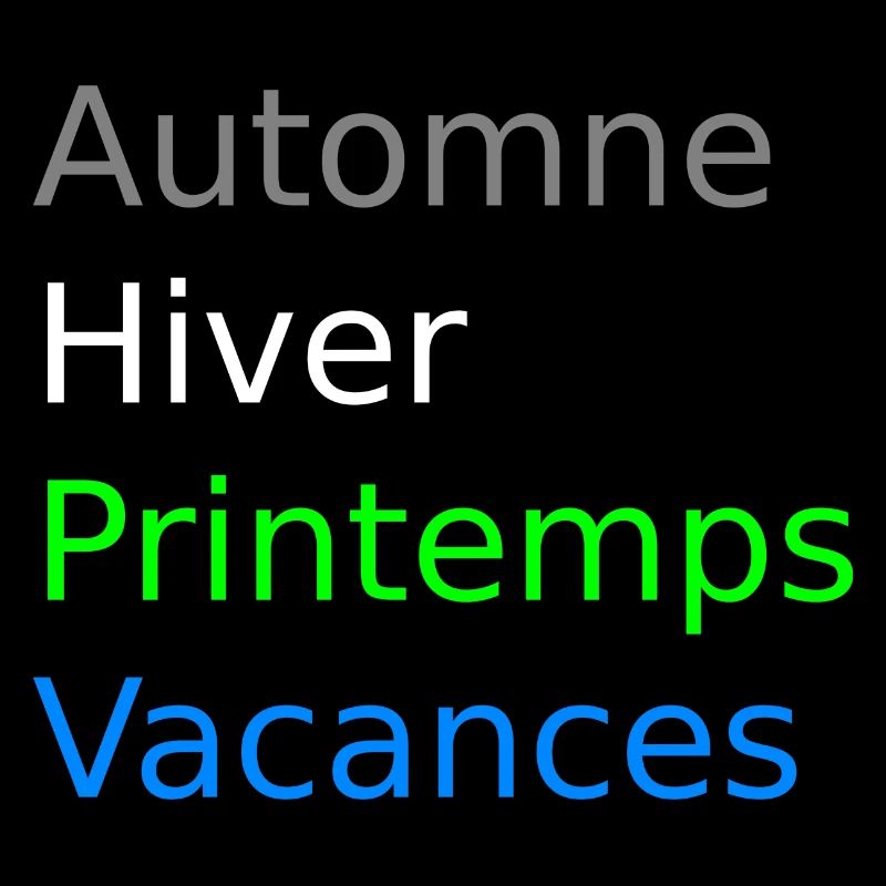 Automne hiver printemps vacances
