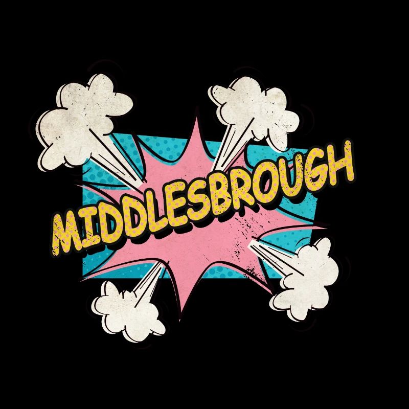Middlesbrough Angleterre City Font Pop Art Comic