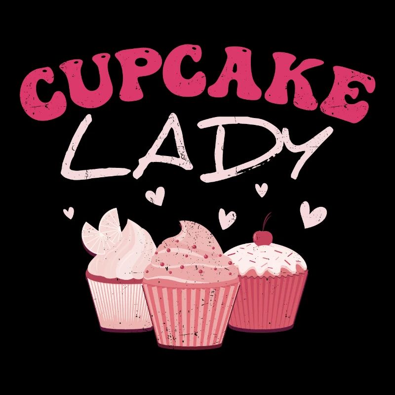 Cupcake Lady White Pink 25x