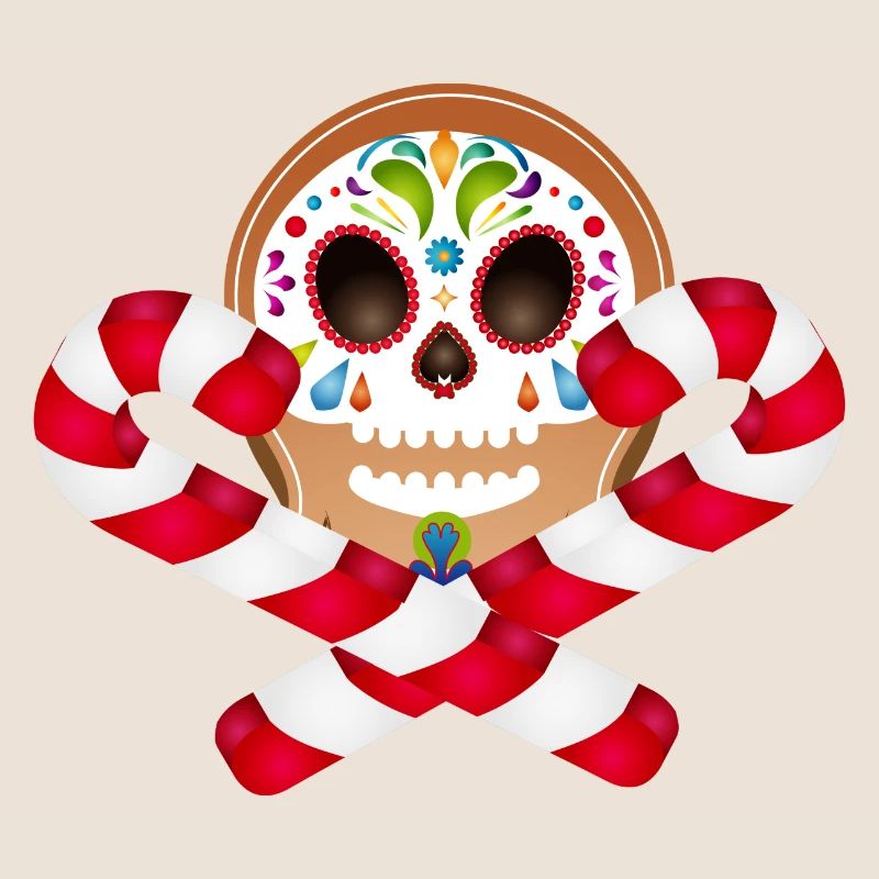 Gingerbread Man Sugar Skull Decor for Christmas