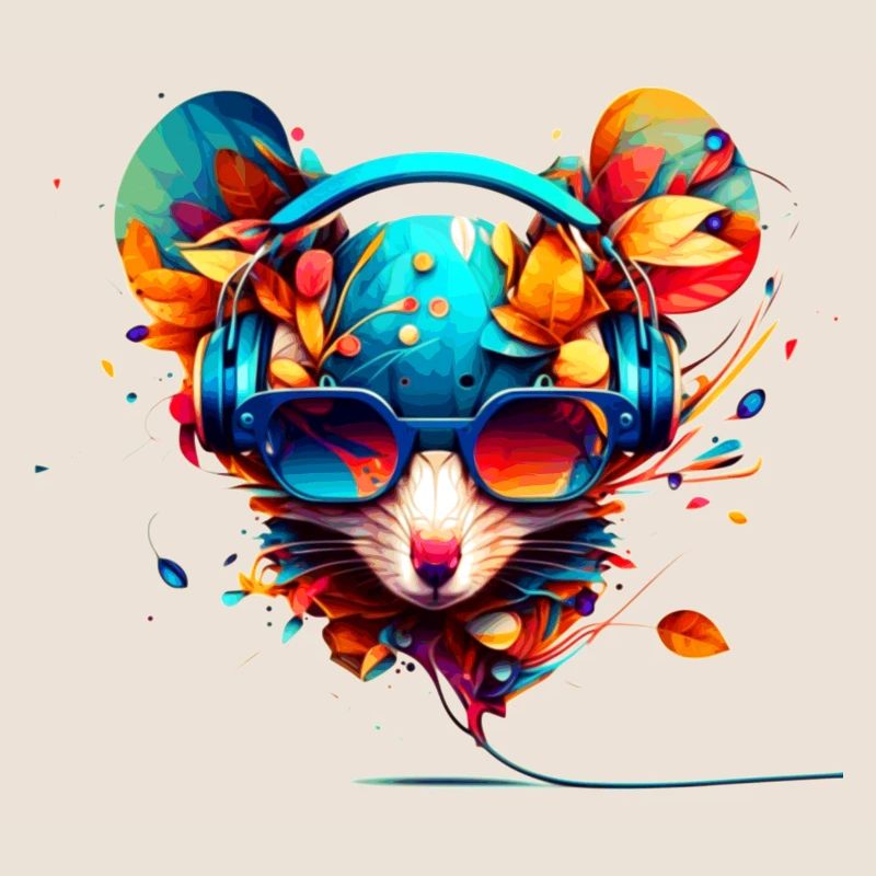 Cheeky disco mouse makes party with sunglasses