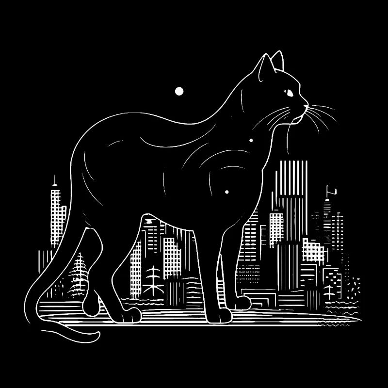 Cat Big City White Gift