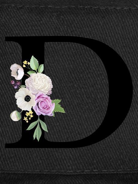 Lettre D floral violet