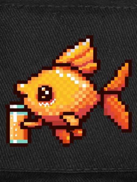 Poisson rouge bière pixel