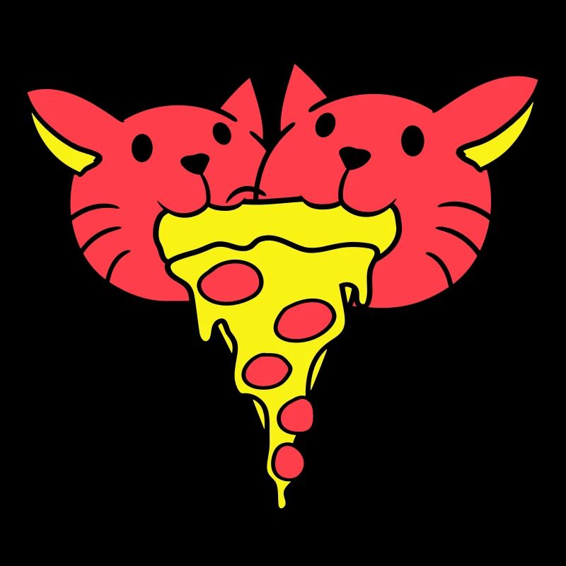 2 Chats Nourriture Salami Pizza Restauration rapide Hunger Team