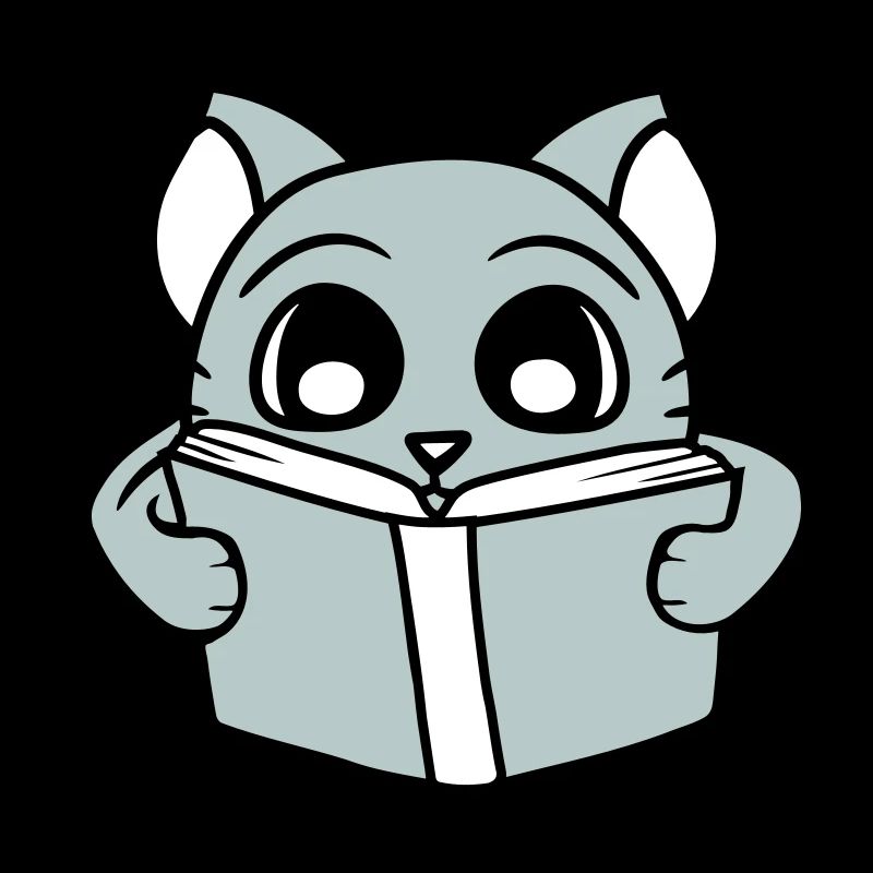 Nerd Cat Reads Novel Book Learning to Read School