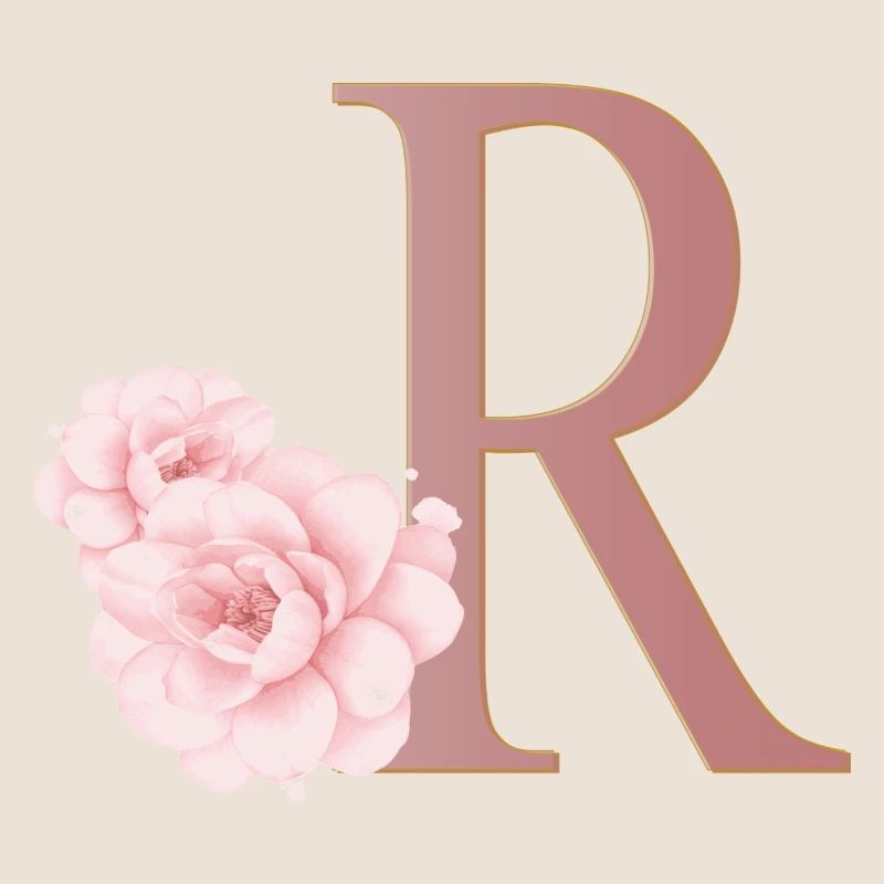 Buchstabe R mit Blumen