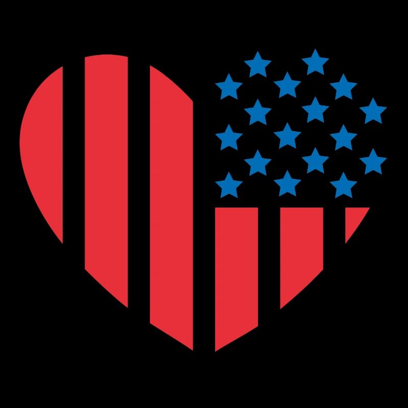 Drapeau des États-Unis en forme de cœur