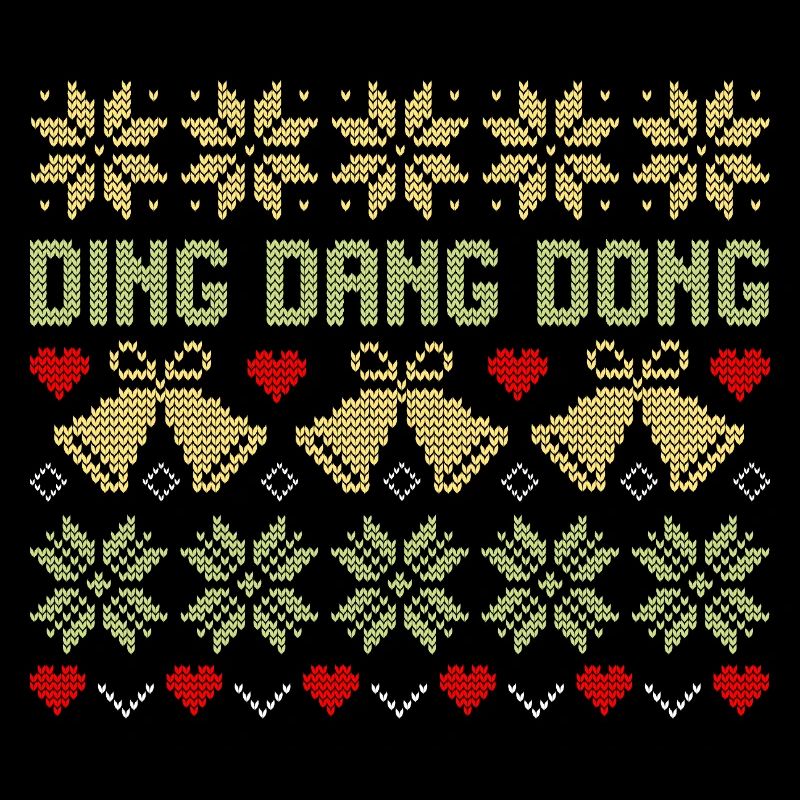 Ugly Christmas Sweater Pattern Snowflake Bell
