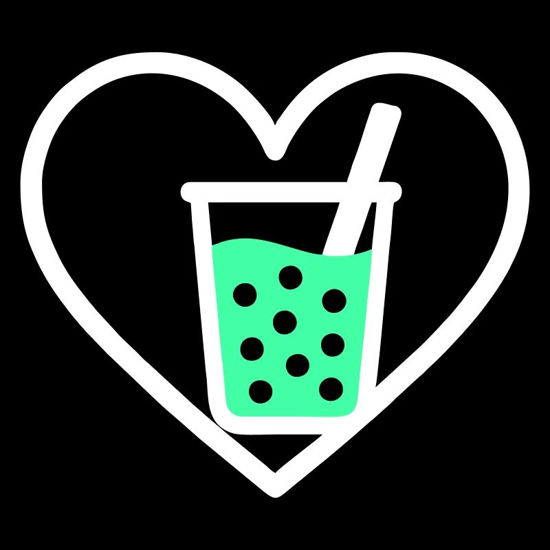 Bubble Tea Coeur Boba Boisson Mignon Tendance