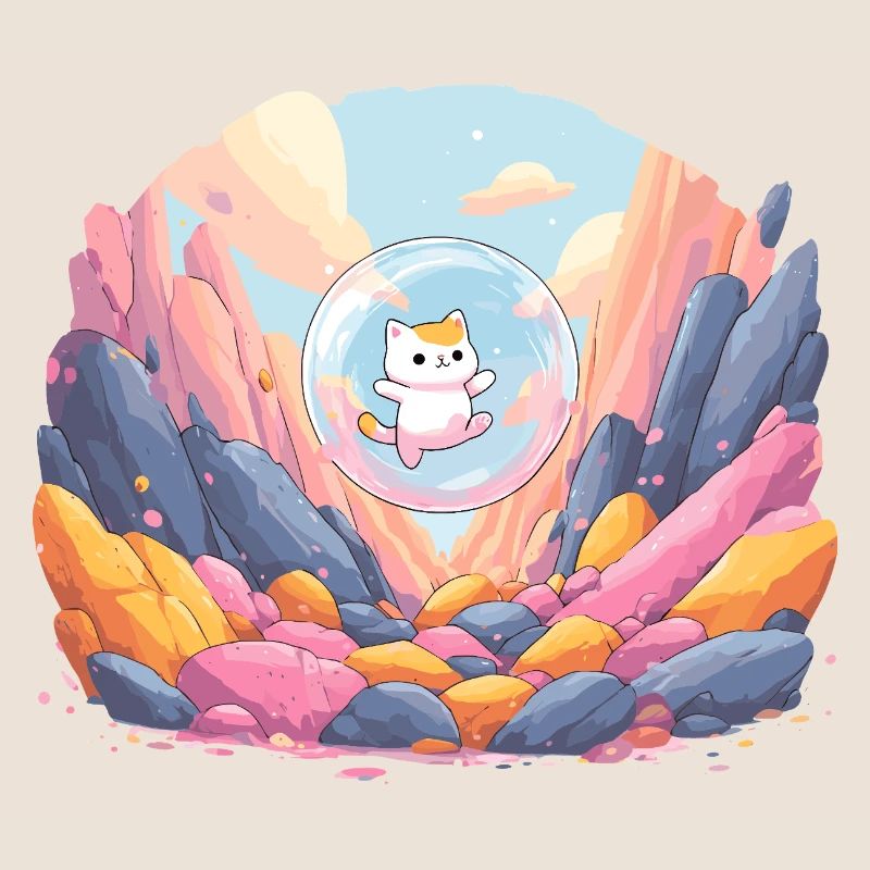 Boule de chat dans le canyon coloré