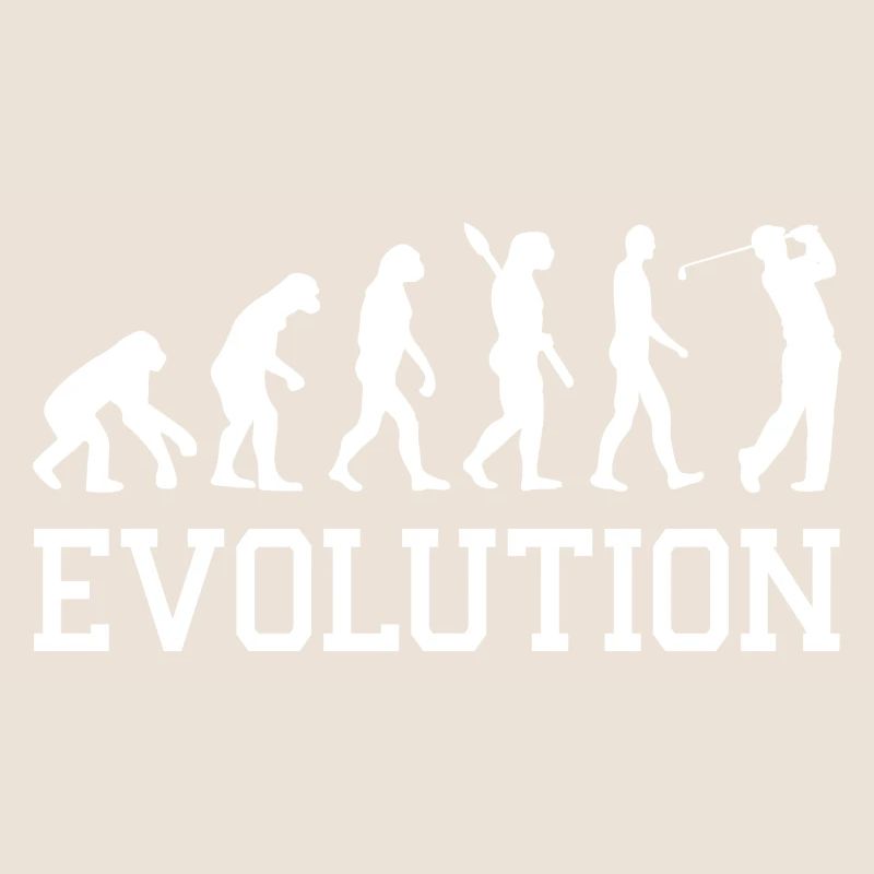 Evolution Graphic Golfer Golf Player Golfing Golf