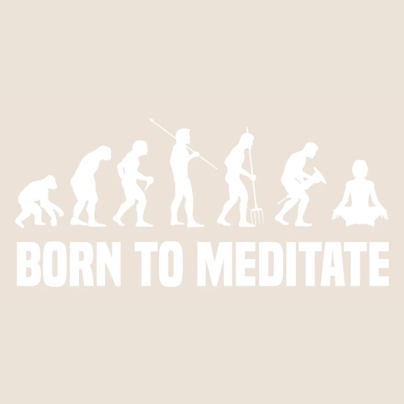 Evolution Graphic Meditating Meditation Yin Yang Z