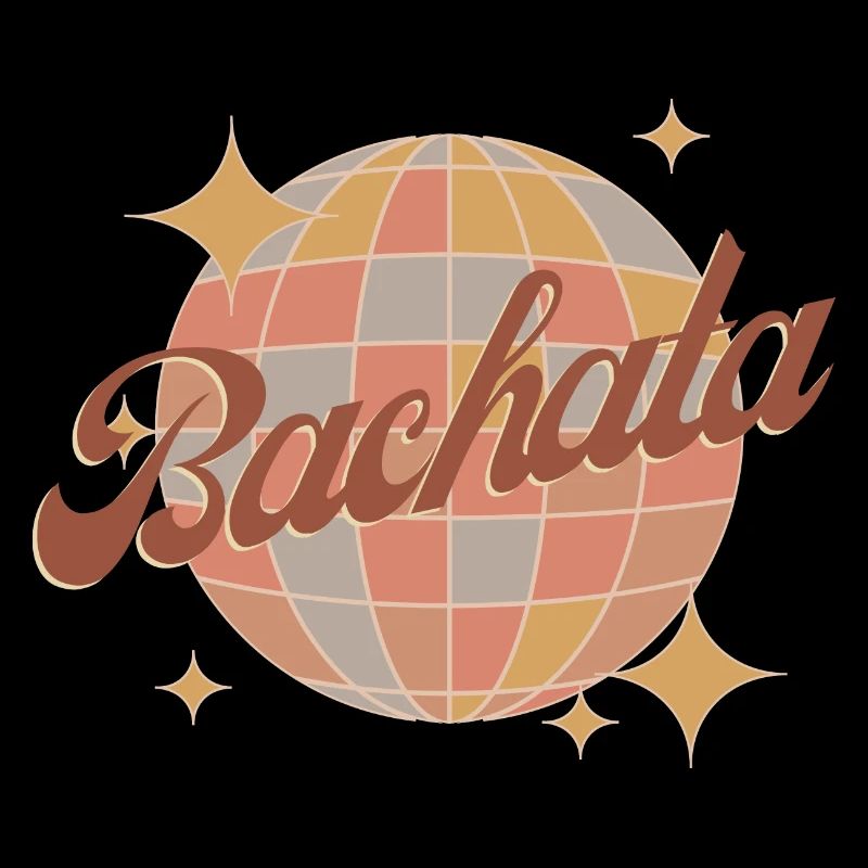 Bachata danse rétro design vintage avec boule disco