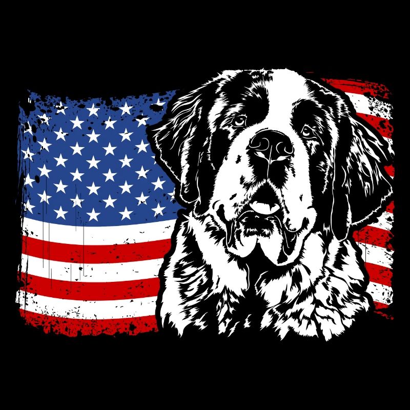 ST. BERNARDS Amérique Flag Chiens Chien Wilsigns