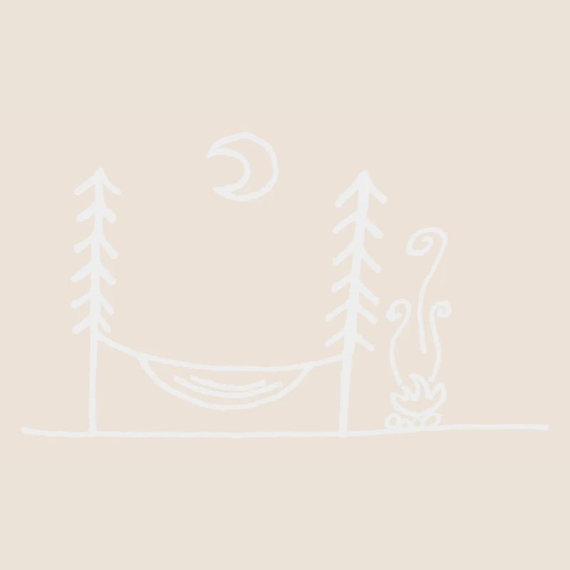 Hammock, campfire & moonlight