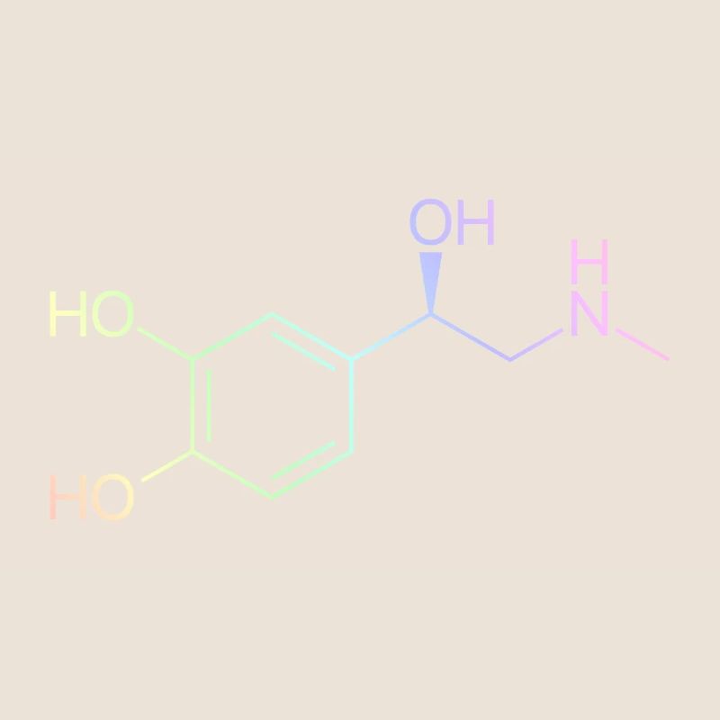 Adrenaline molecule - pastel colored