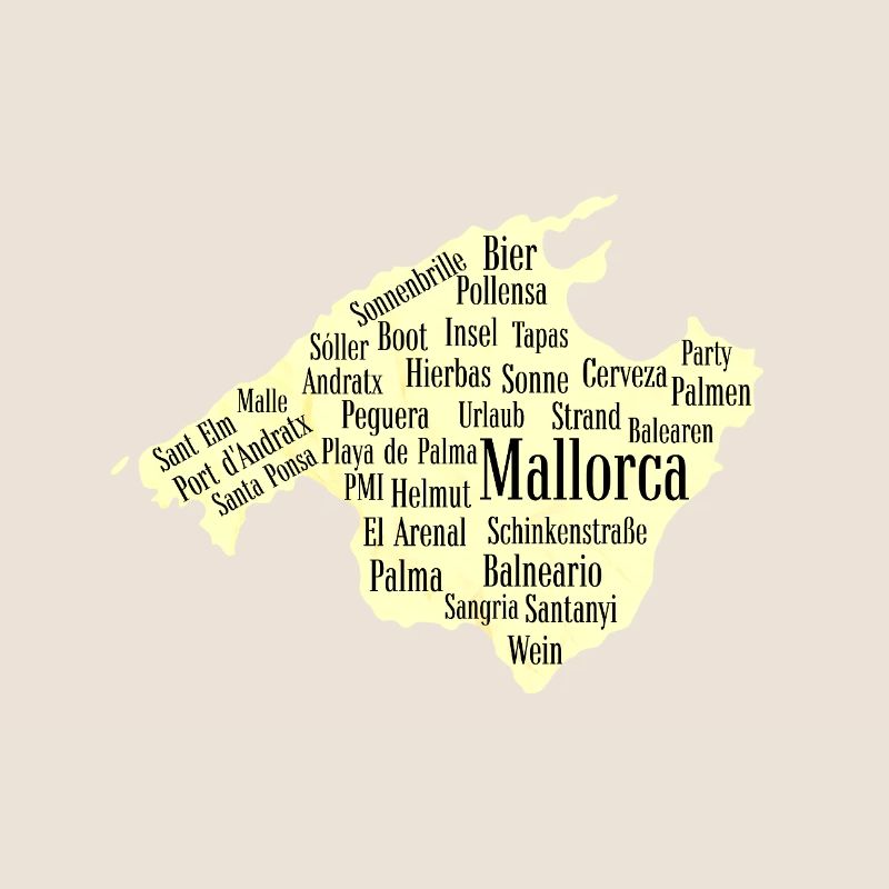 Mallorca Wordcloud Insel Urlaub Sonne