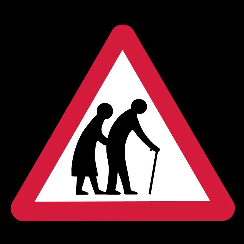 Caution Old People Crossing Traffic Sign