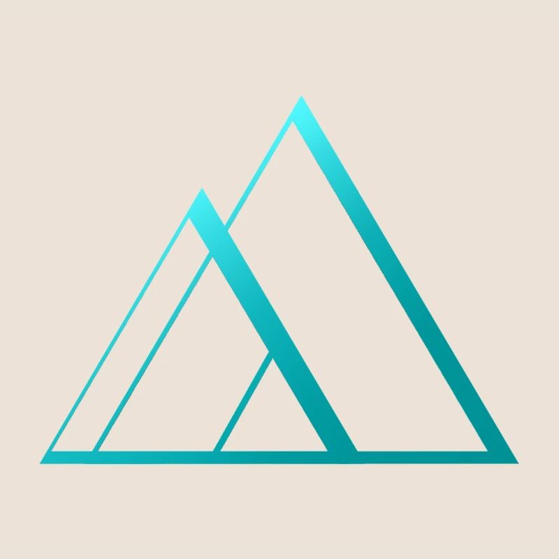 blue pyramid triangles design