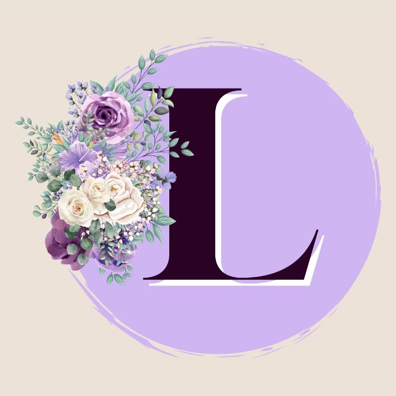 lettre L fleuris Couronne de fleurs