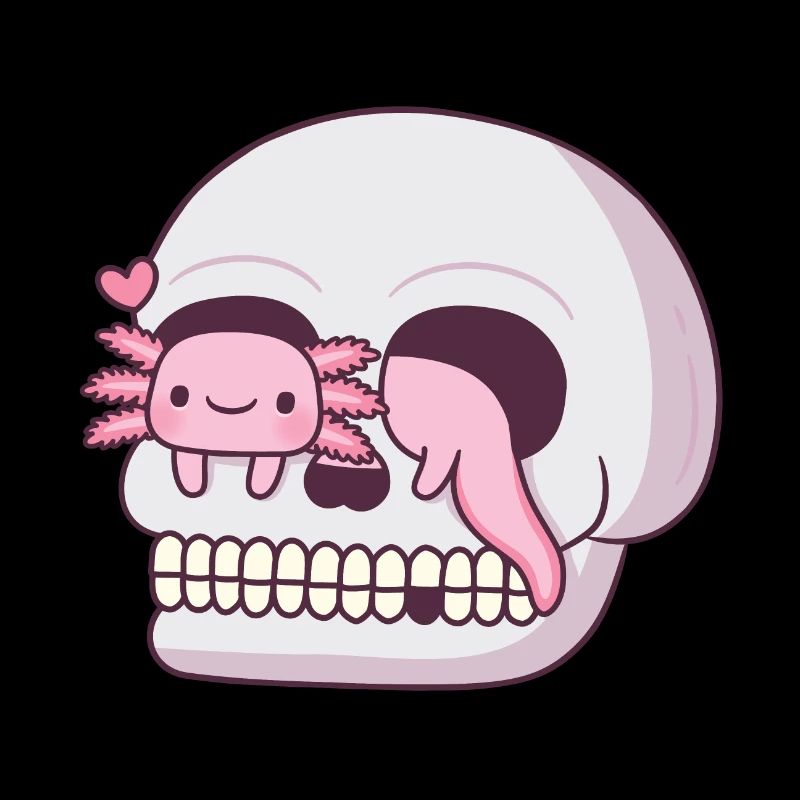 Mignon Axolotl dans le crâne