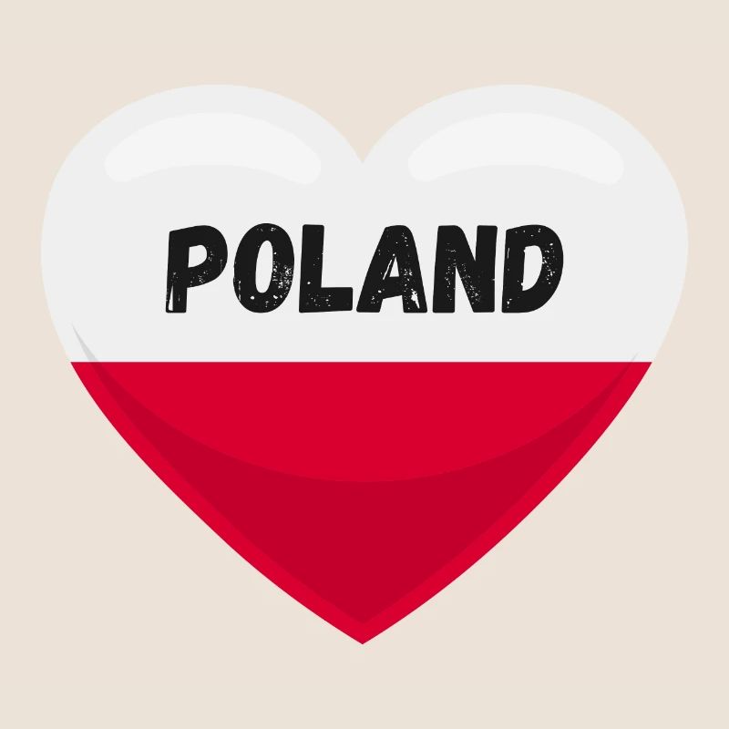 Pologne Drapeau en forme de cœur