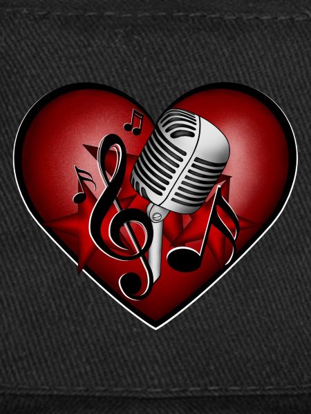 Clef de microphone Stars Heart