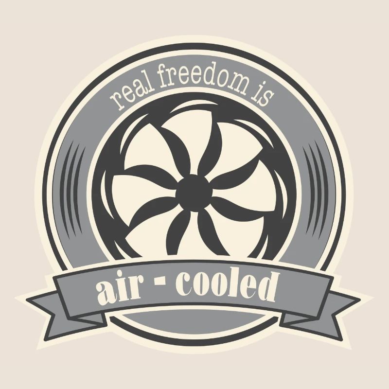 Oldtimer Air-cooled boxer engine Saying freedom