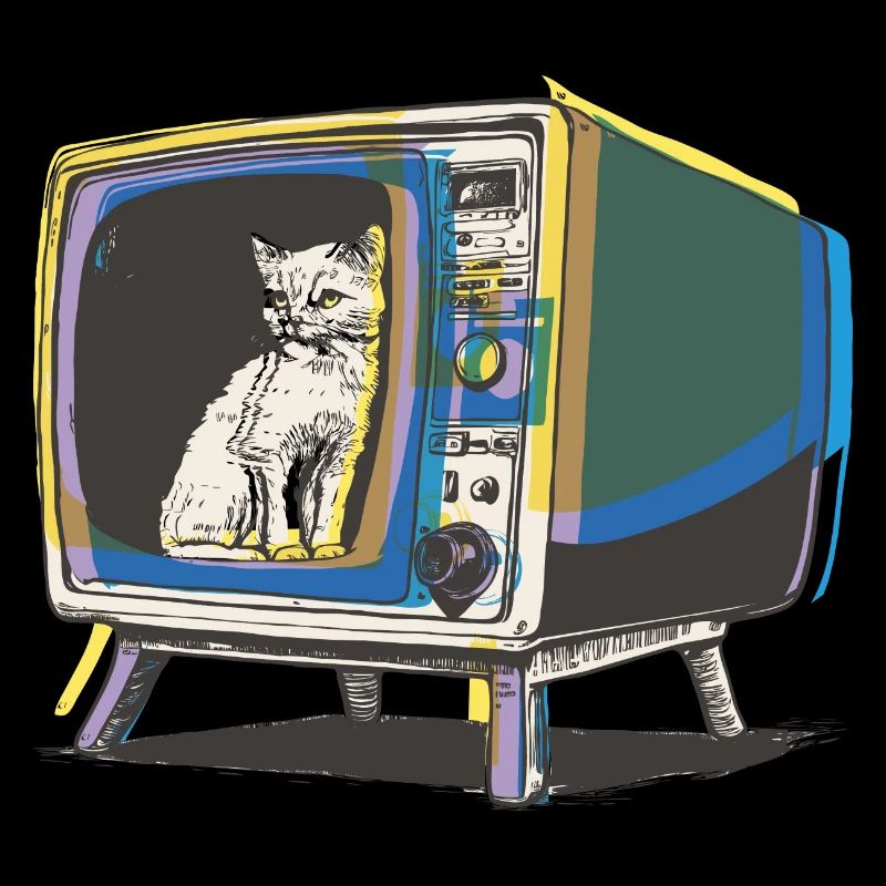 Chat rétro à la télé