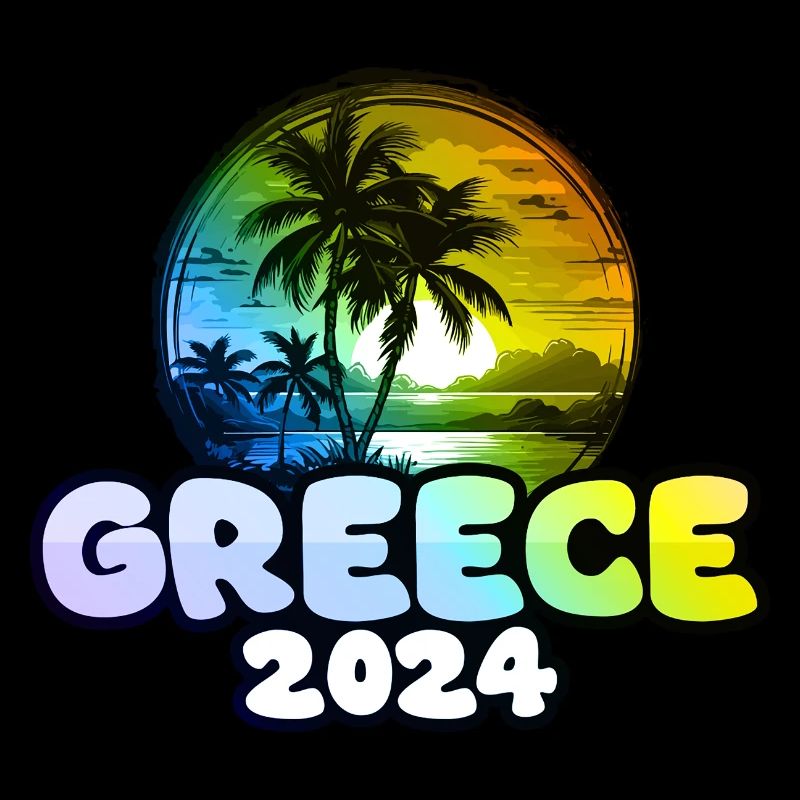 Greece 2024 Palm Trees Multicolored