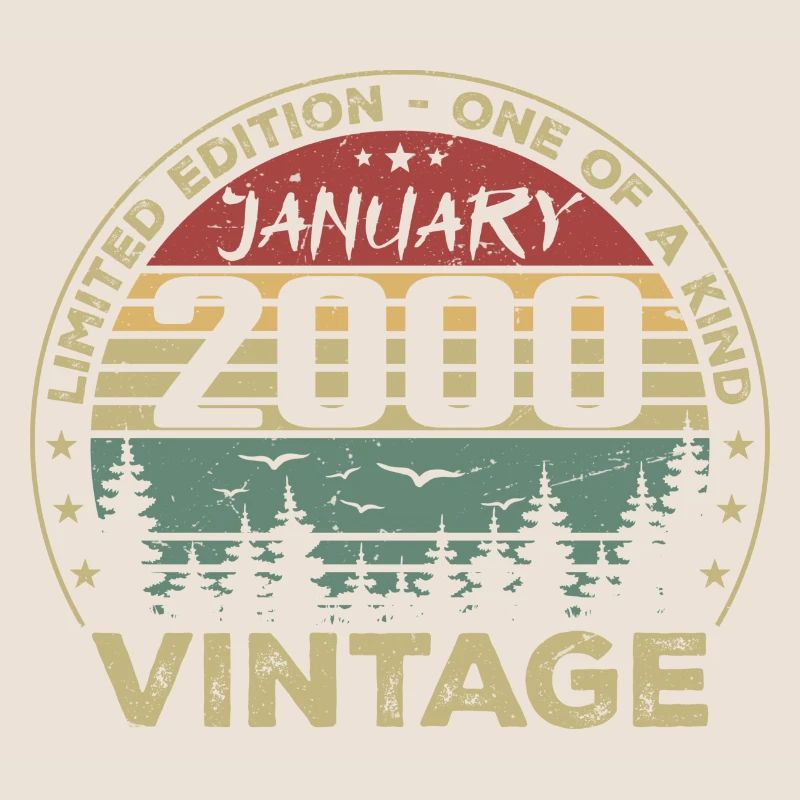 Vintage Janvier 2000 Anniversaire Janvier 2000