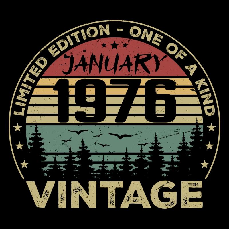 Vintage Janvier 1976 Anniversaire Janvier 1976