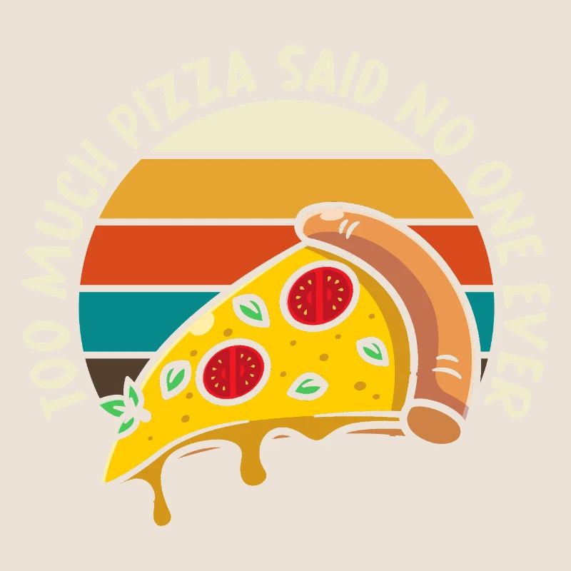 Pizza Meme Rétro Coucher de soleil