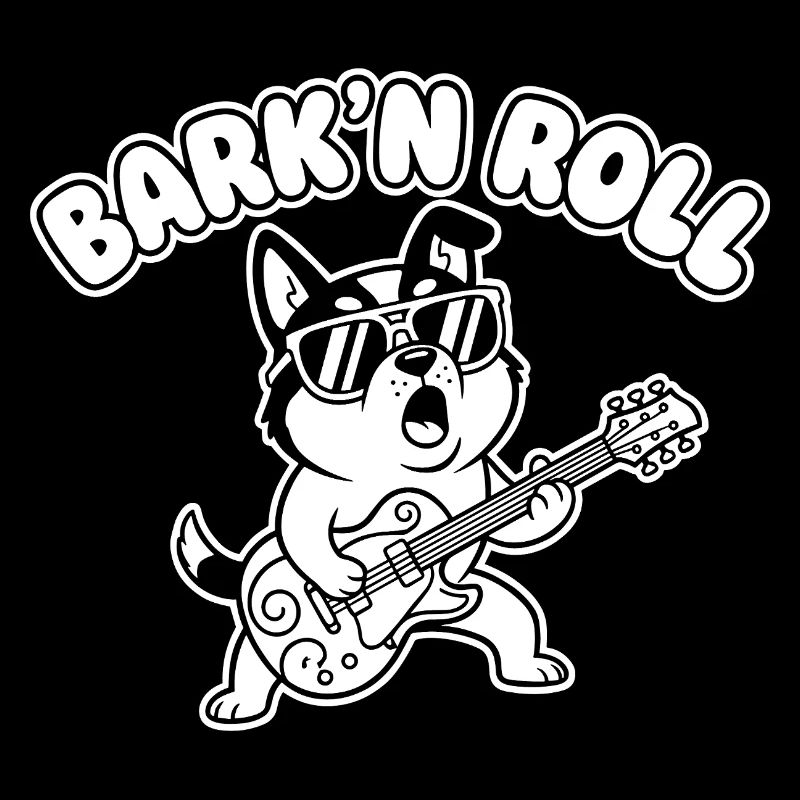Barkin Roll Chien avec Guitare